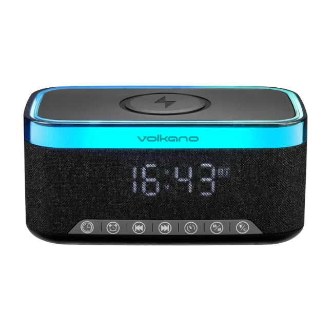 Volkano Radiant 2 Wekker met draadloze oplader – 10 W – FM – Zwart