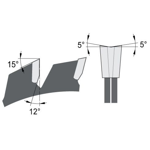 Voorritszaagblad Ø 120 mm, asgat 22 mm, B=2,8-3,8 mm, Z=2×12 Wisseltand, HW