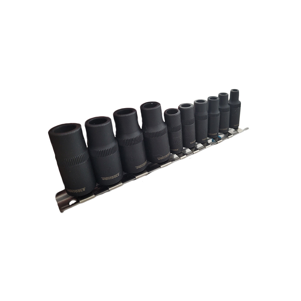 Doppenset 1/4" en 3/8" 10 delig (magnetisch)