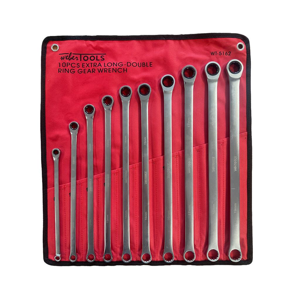Ring- Ratelsleutel set Extra Lang 8–19mm 10-delig
