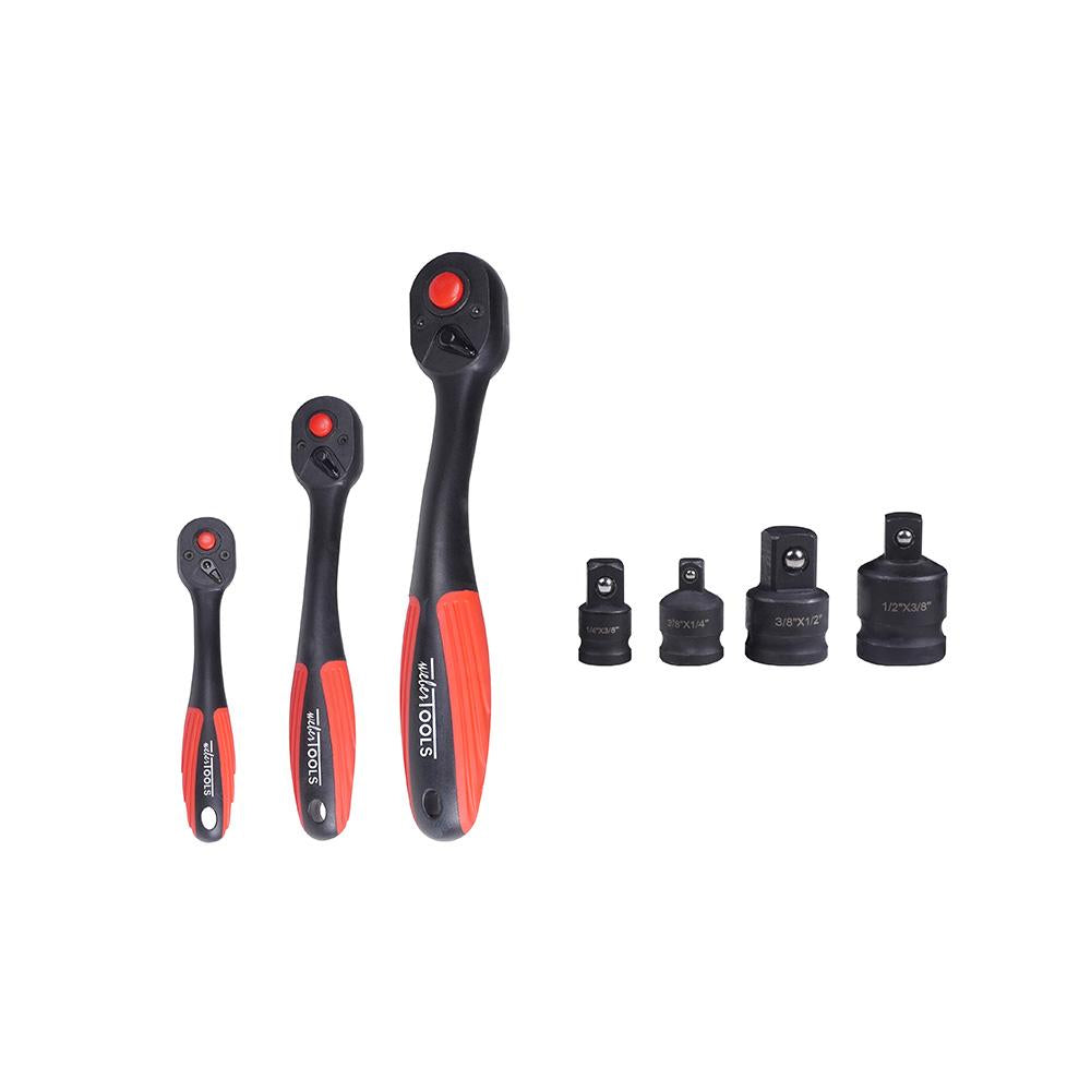 3-Delige ratel set 1/4 , 3/8, 1/2 72 th Weber-Tools