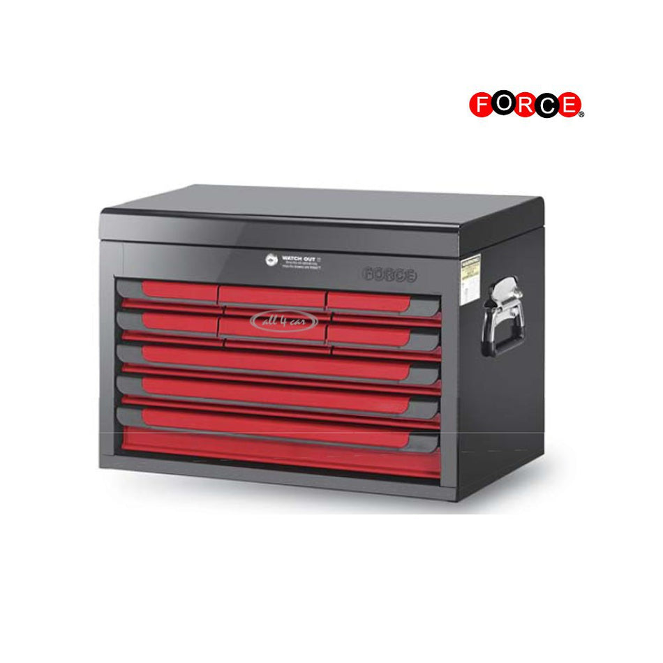 Glory red & black 9-drawer top chest with 303pc tools (S&M)