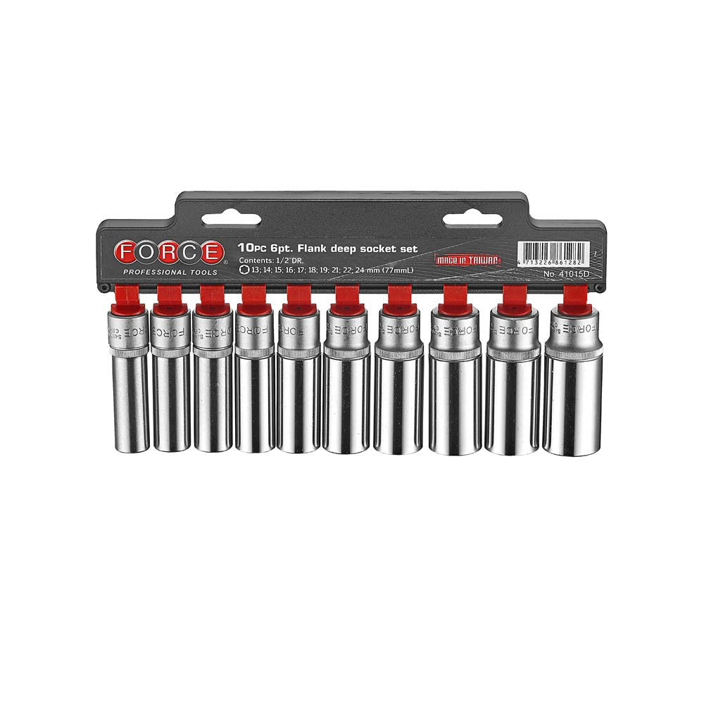 10pc 1/2"DR. 12pt. Flank deep socket
