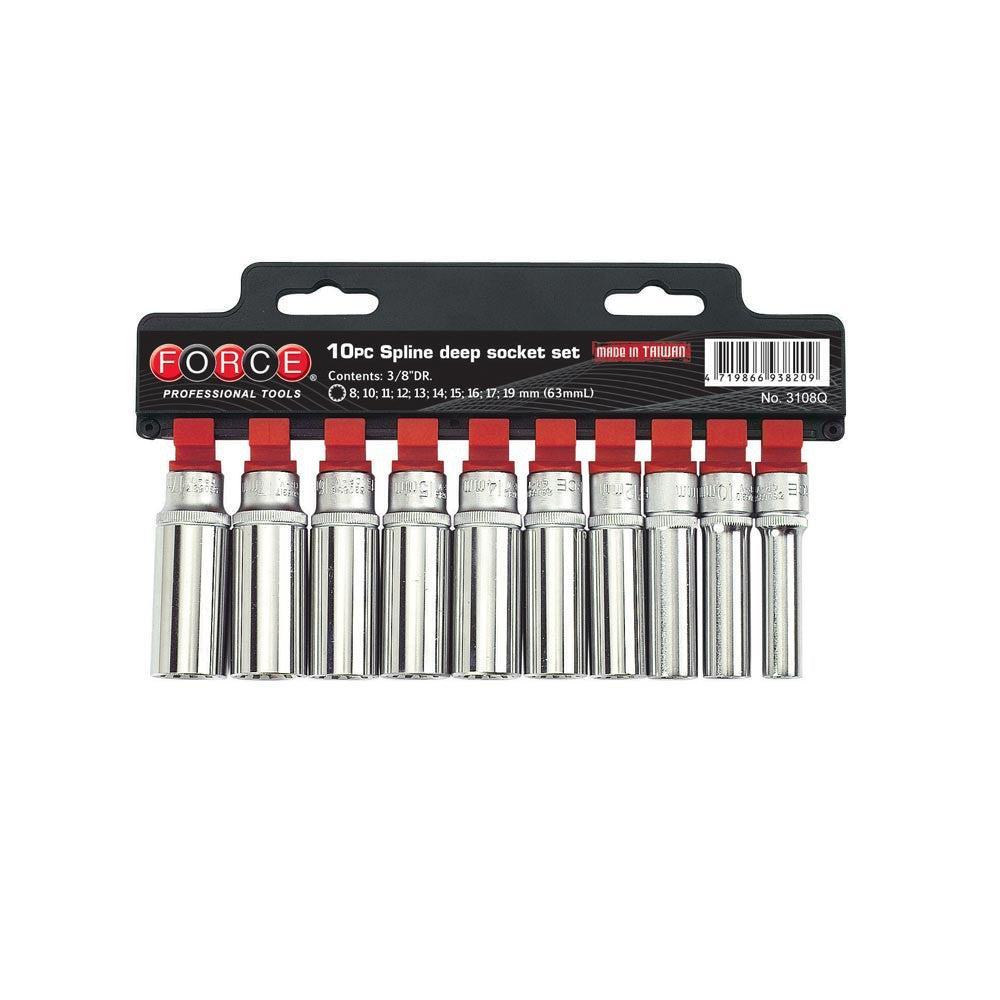 10pc deep spline socket set