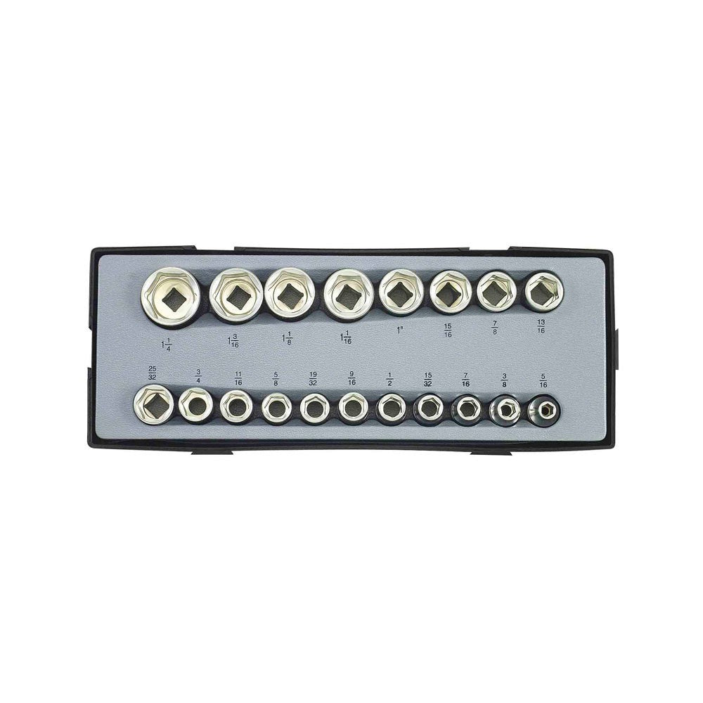 1/2" Doppenset 6kantSAE 19 delig