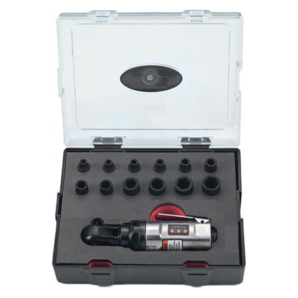 13pc 1/4" 6pt. Flank impact socket set