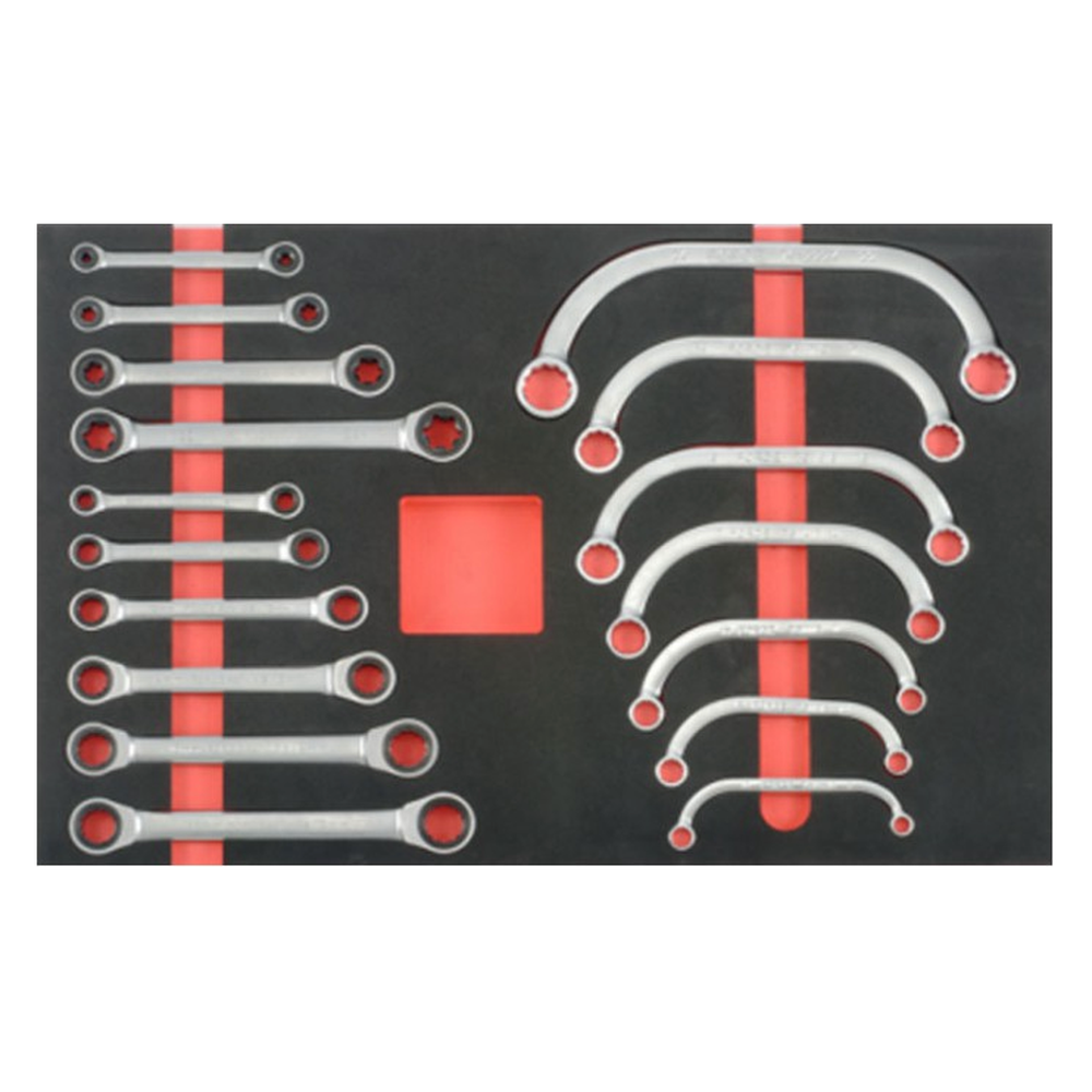 17pc Gear wrench & half-moon wrench set (EVA)