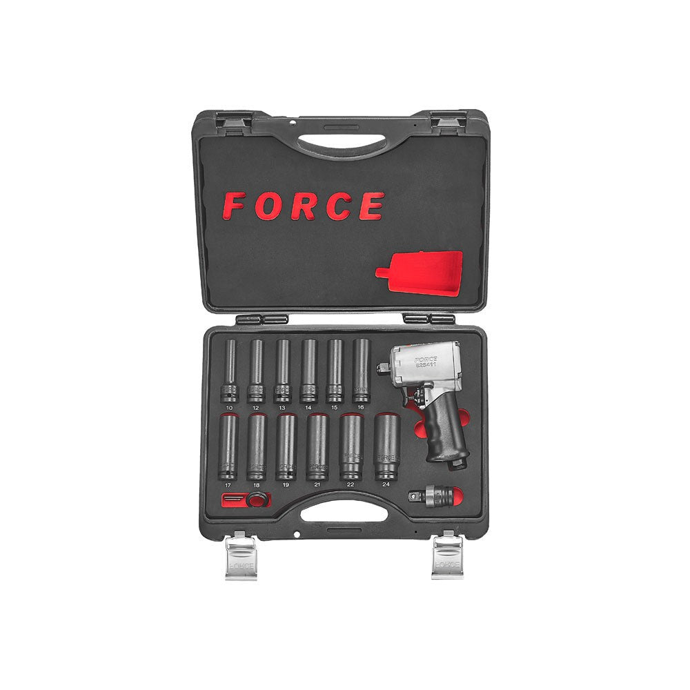 18pc 1/2"DR. 6pt. Flank deep impact socket & wrench set