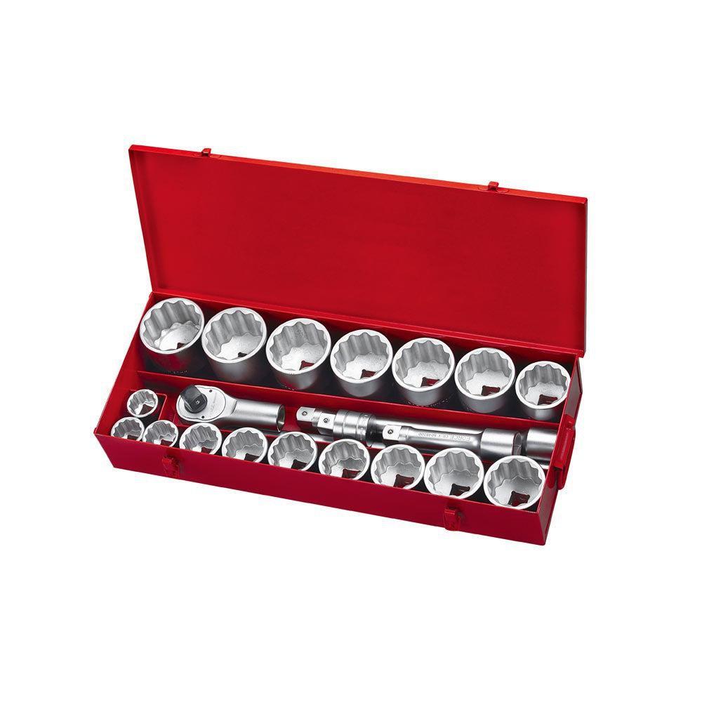 21pc 1" 12pt Flank socket set