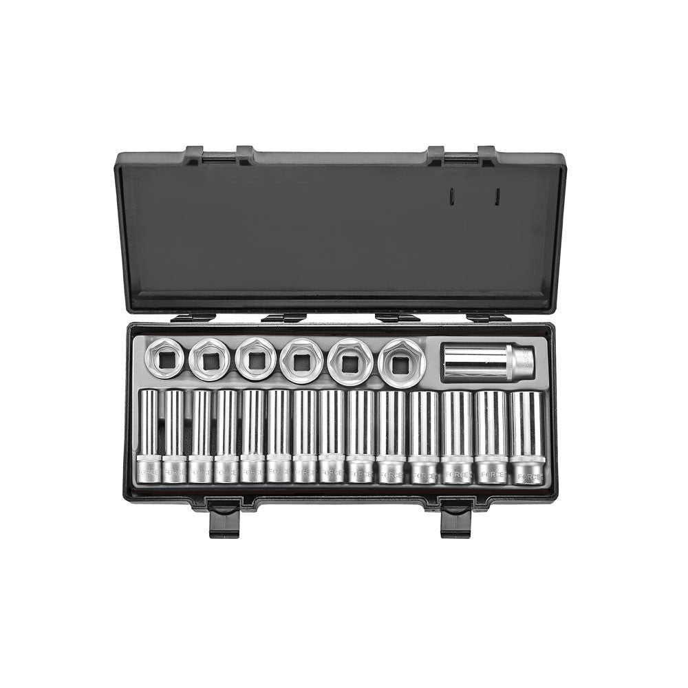 21pc 1/2"DR. 6pt. Flank socket set (normal and deep)