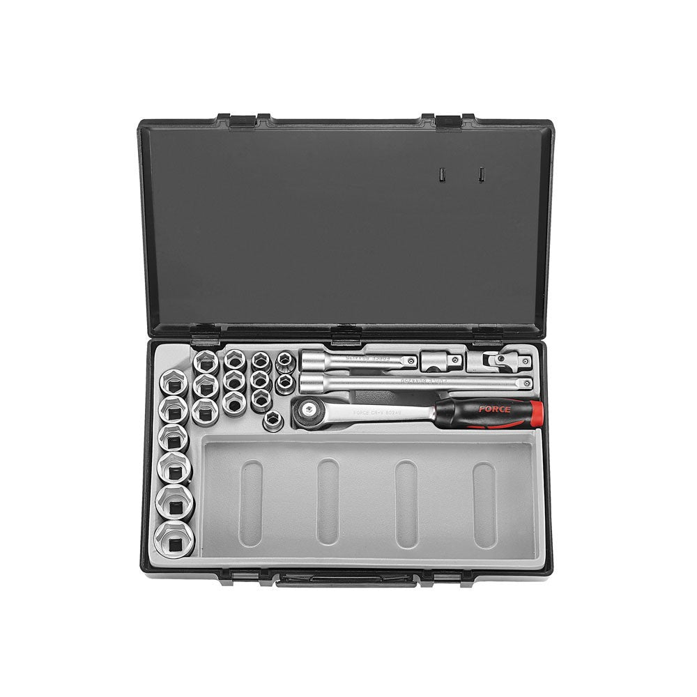 23pc 1/2" 6pt. Flank socket set