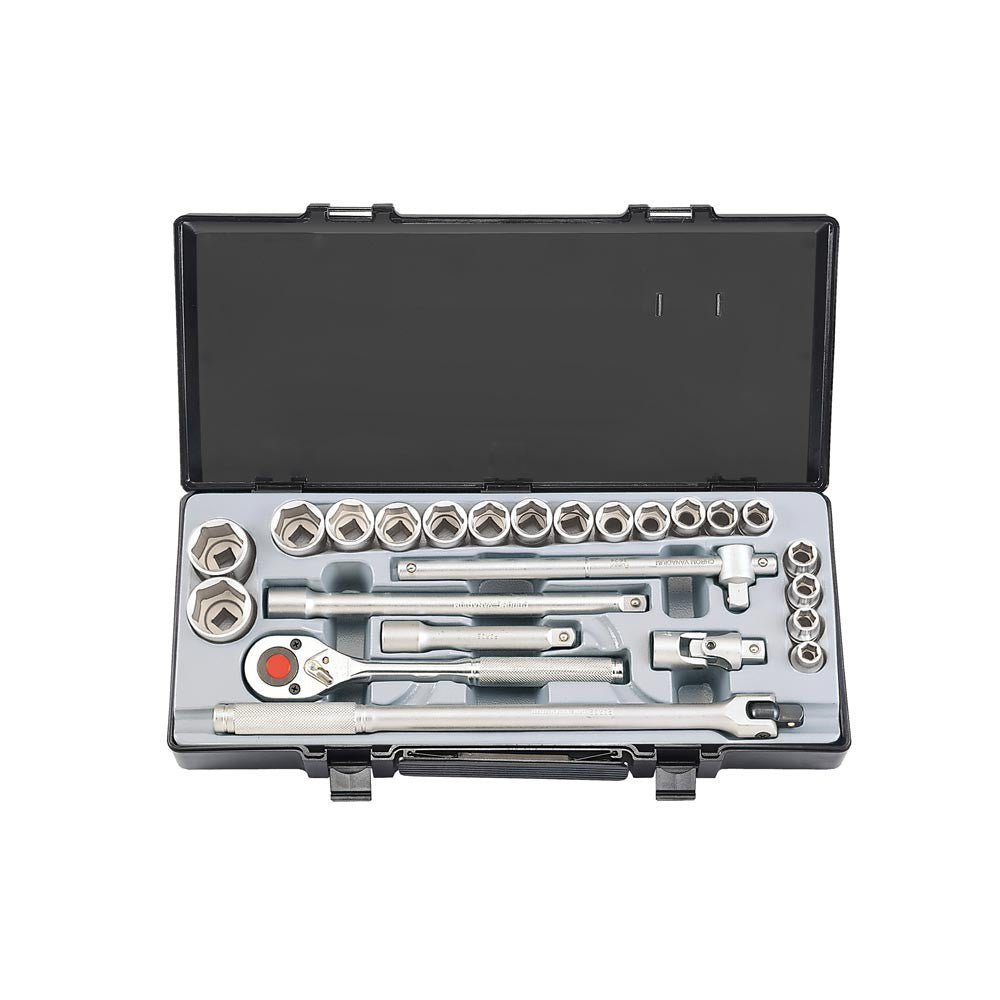 24pc 1/2" 6pt. Flank socket set