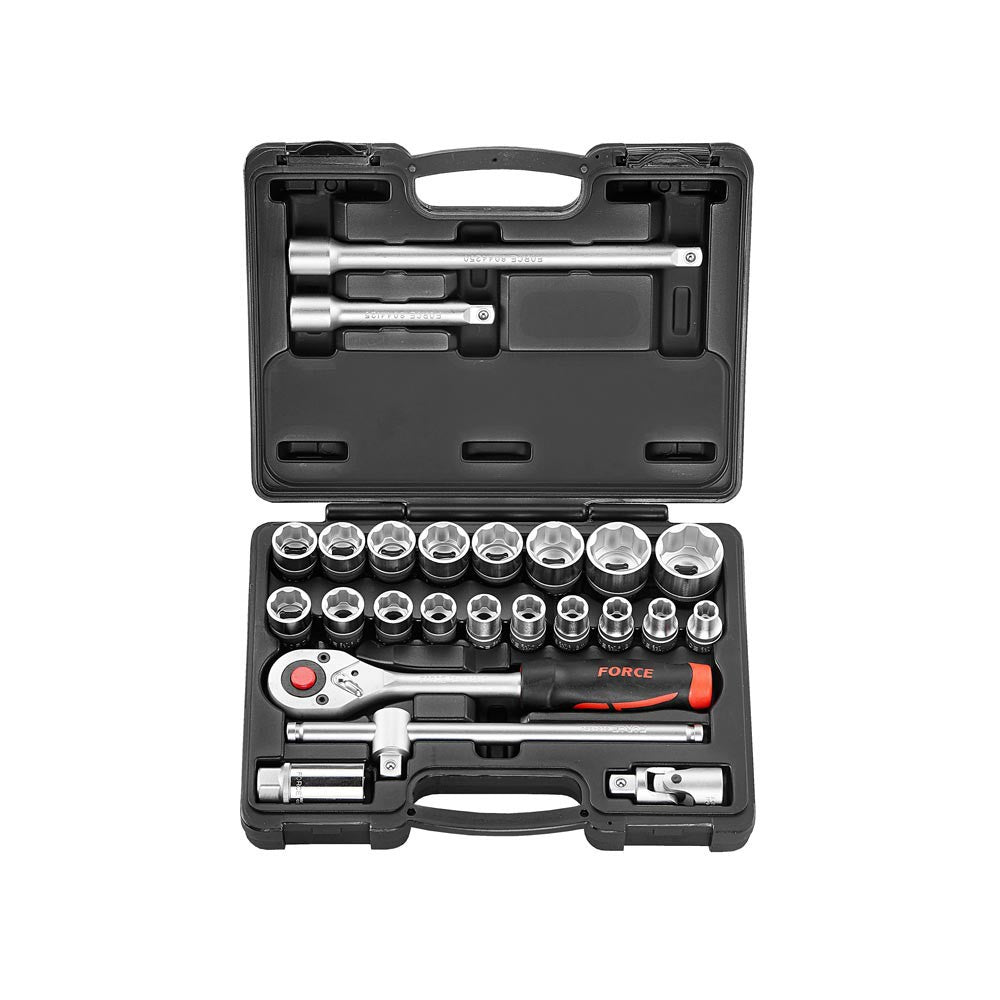 24pc 1/2" Surface drive socket set