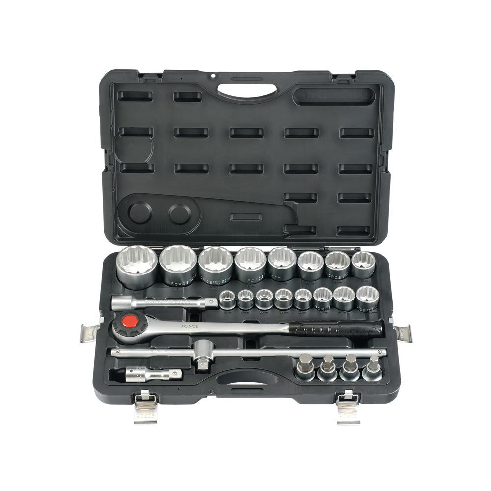 24pc 3/4" 6pt. Flank socket set (72th ratchet)