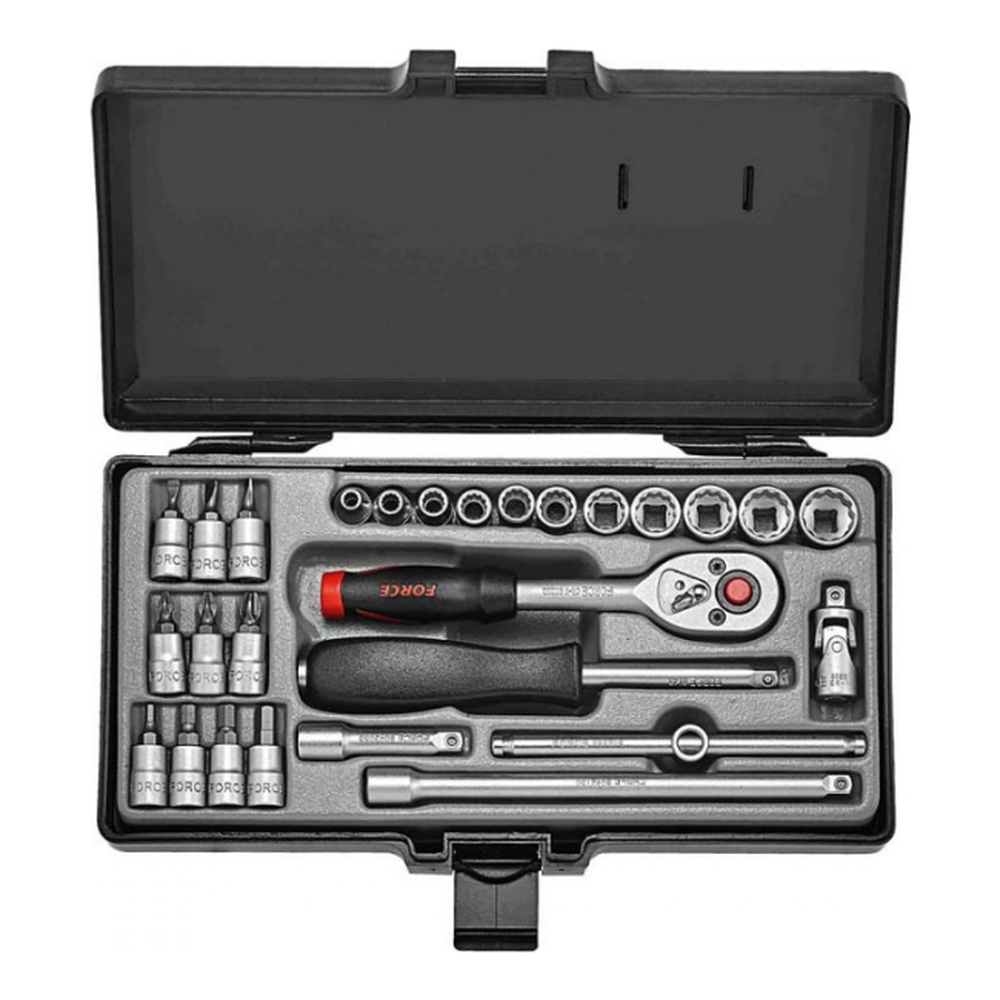 28pc 1/4" 6pt. Flank Socket set