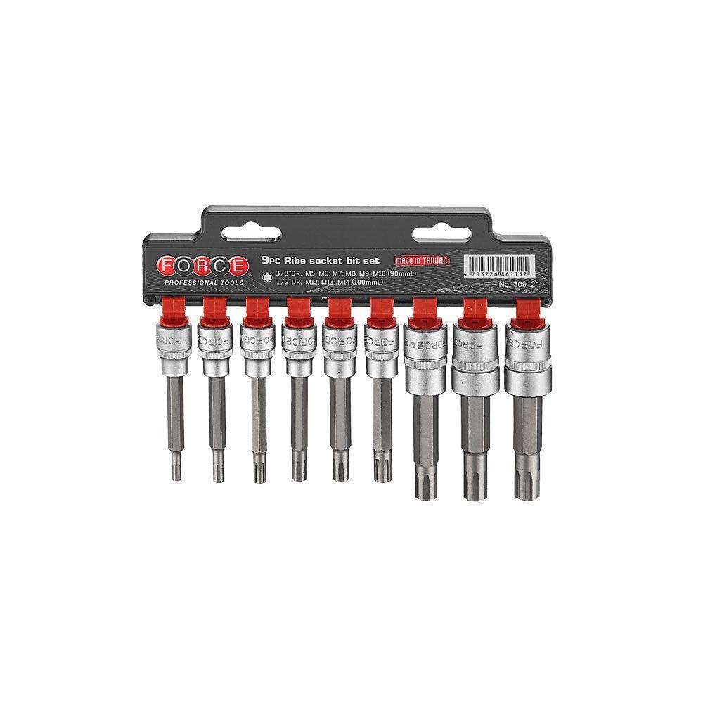 9pc 3/8"DR. & 1/2"DR. Ribe socket bit set