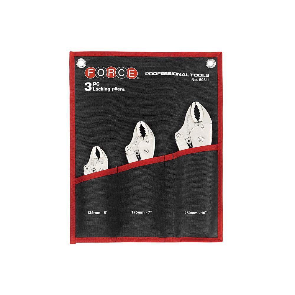 3pc Locking pliers set (in cloth bag)