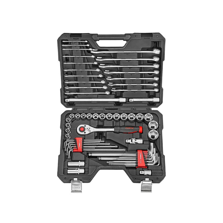 62pc 1/2"DR. Socket, L key and wrench combination set