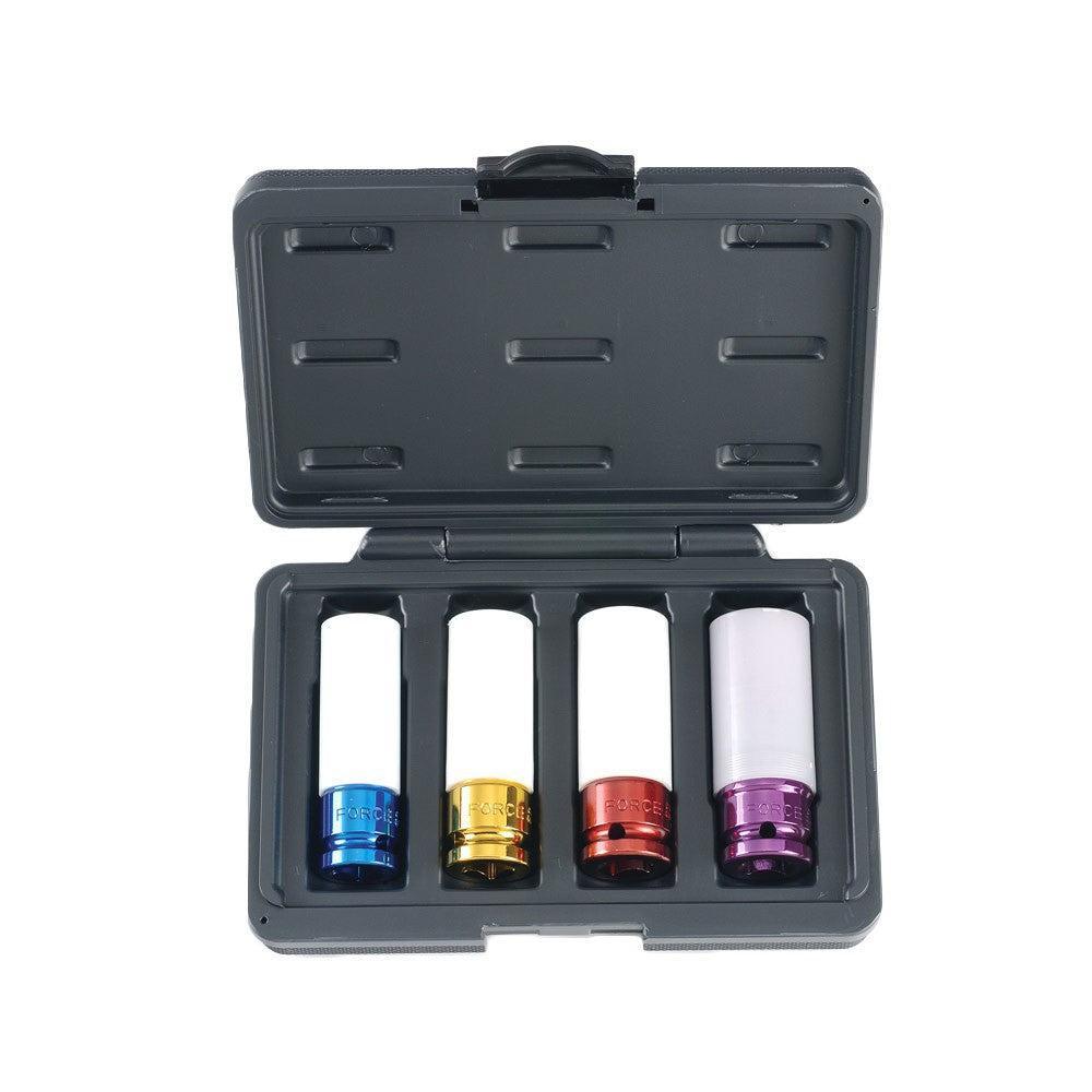 4pc 1/2"DR. Wheel nut 6pt. impact socket set