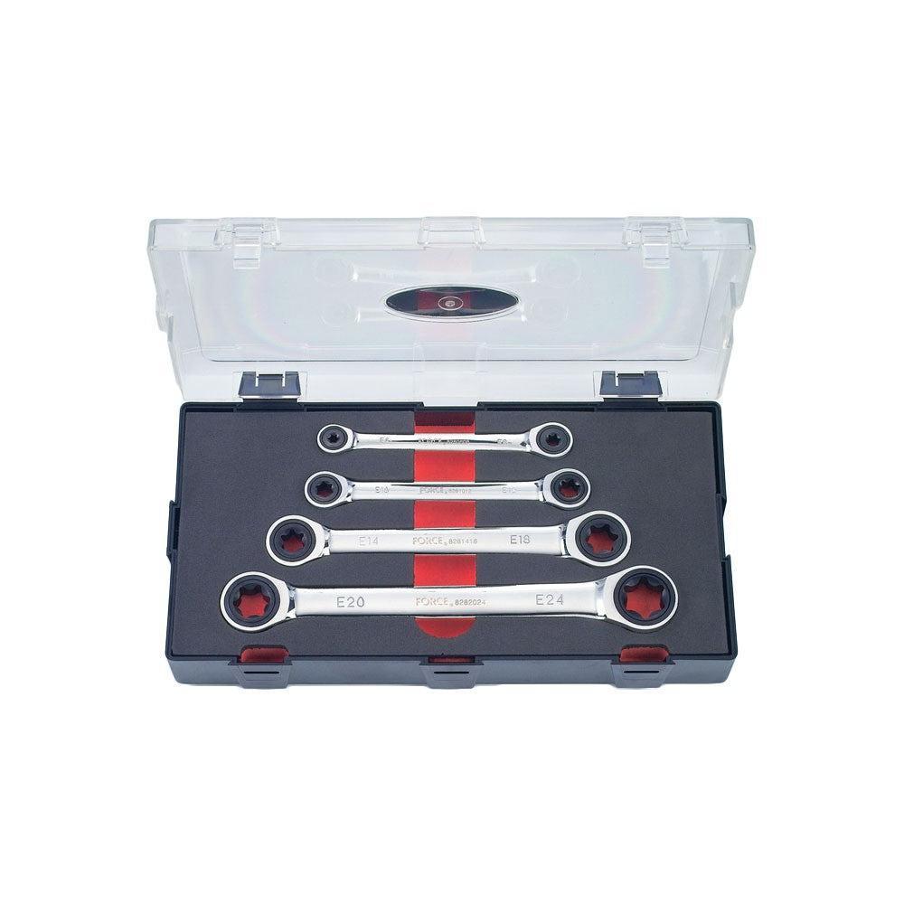 4pc Star double gear flat wrench