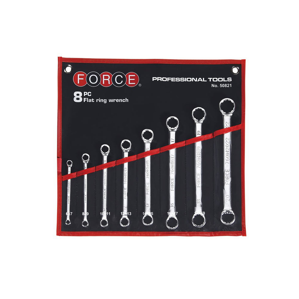 8pc 15°Bowed double ring wrench set (Pouch bag)