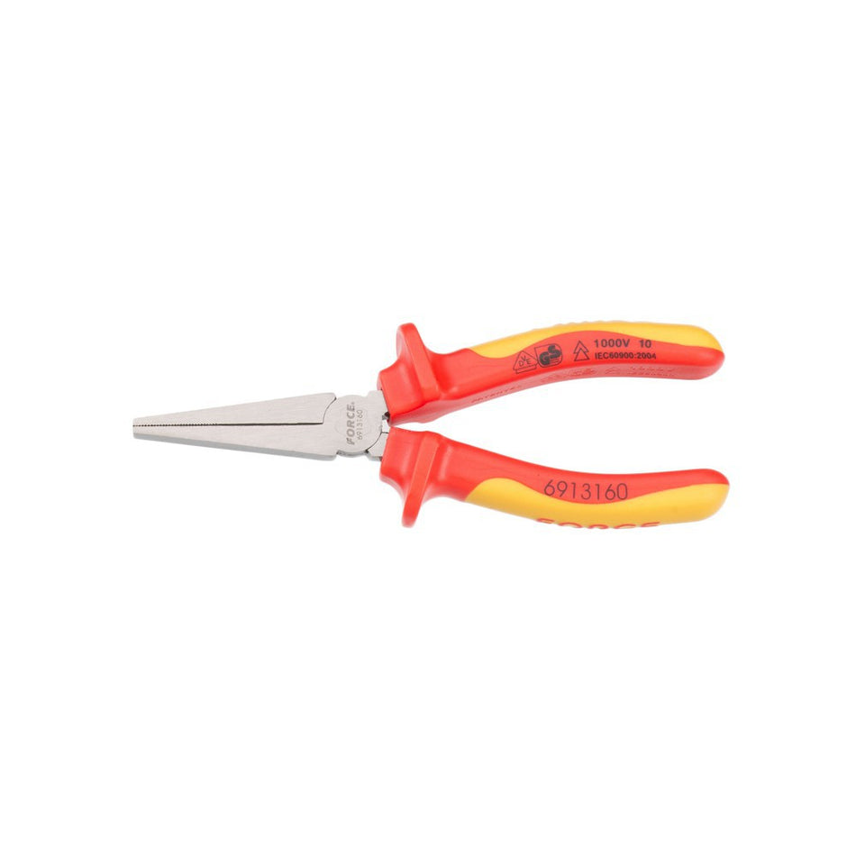 Insulated flat nose pliers 6"