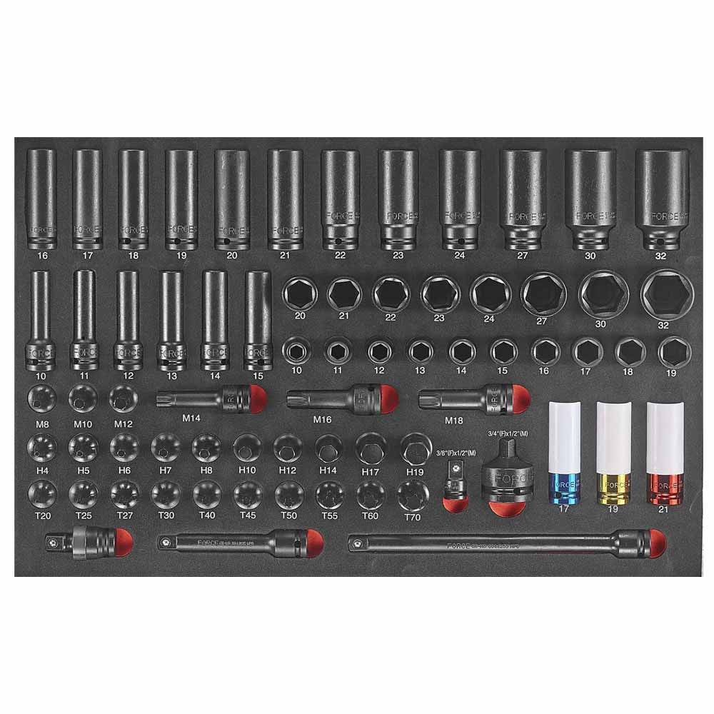 70pc 1/2"DR. Impact socket & socket bit set (EVA)