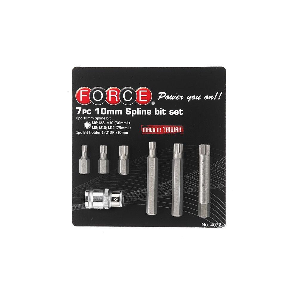 7pc 10mm Spline bit set
