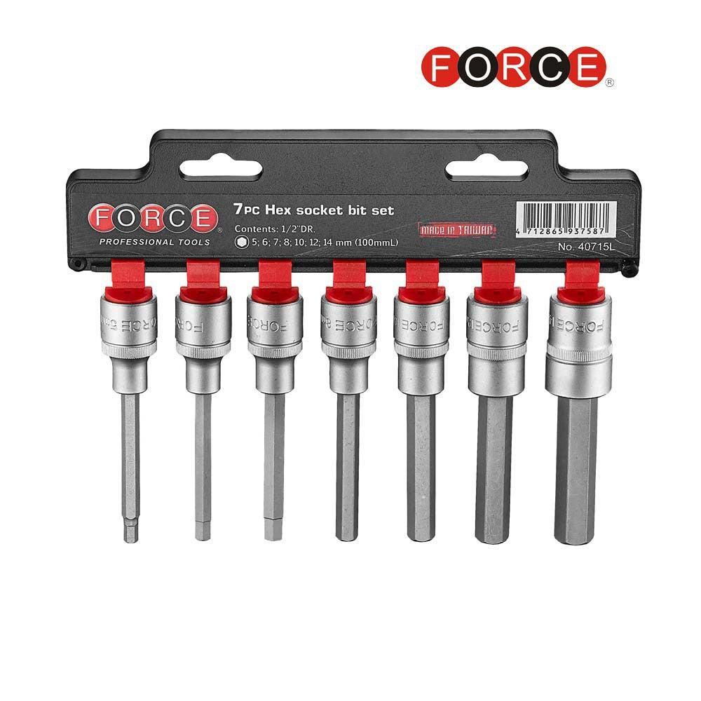 7pc 1/2"DR. Hex socket bit set (100mmL)
