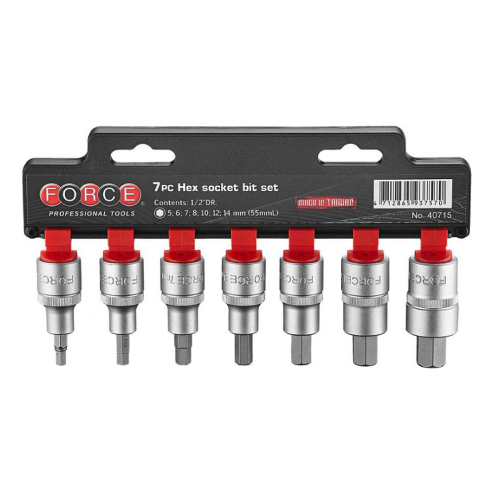 7pc 1/2"DR. Hex socket bit set