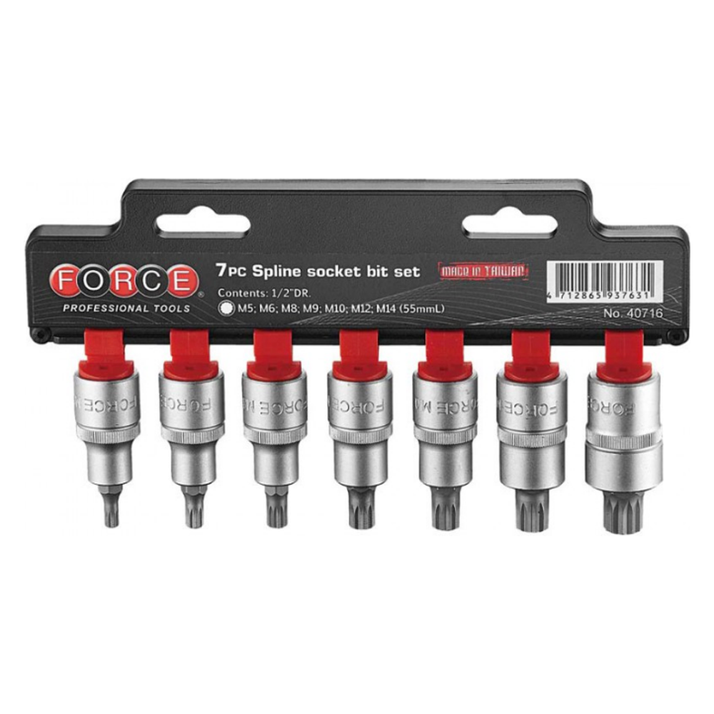 7pc 1/2"DR. Spline socket bit set