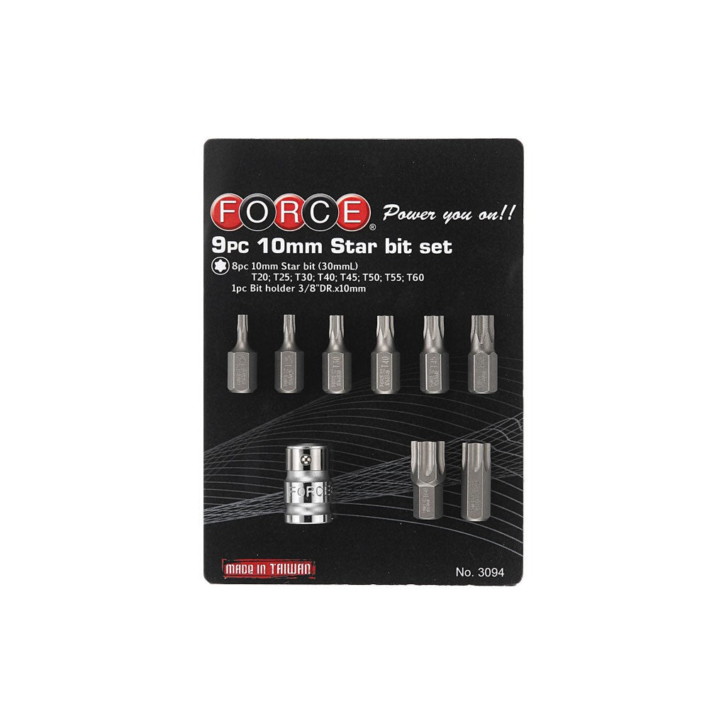 9pc 10mm Star bit set