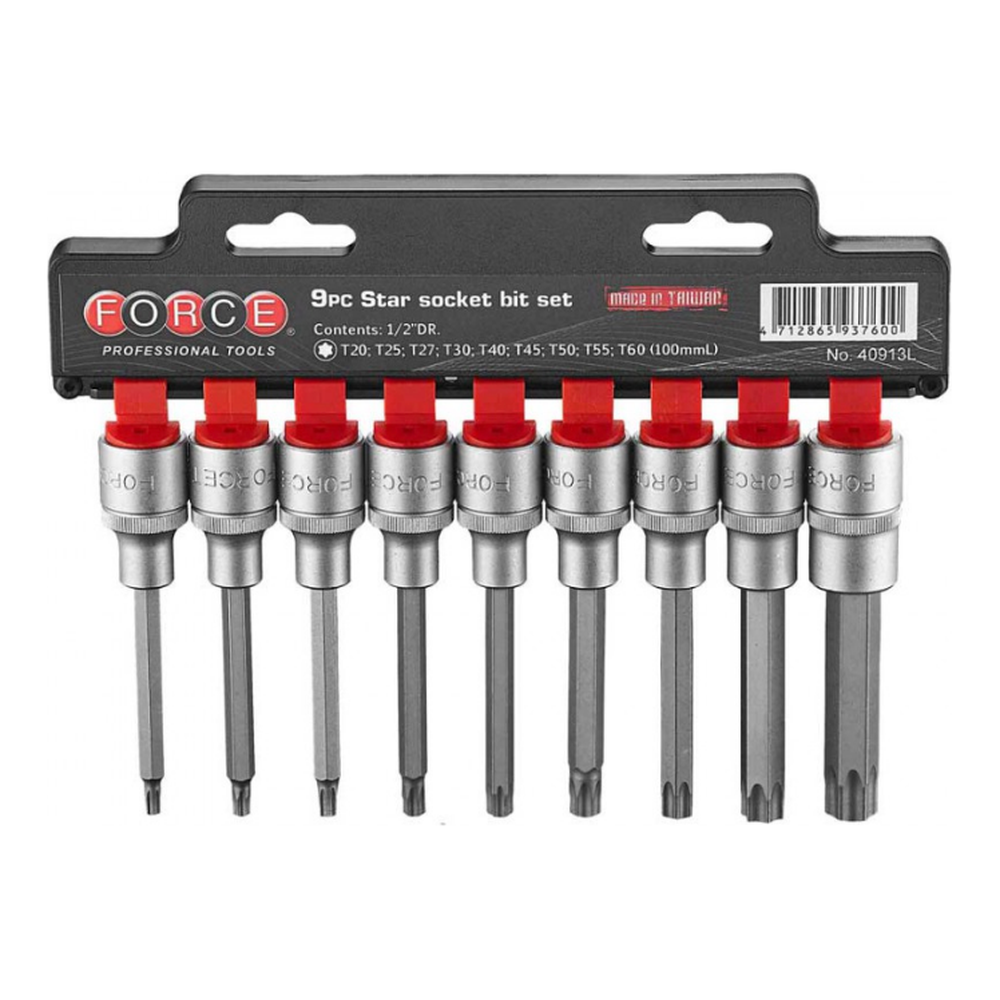 9pc 1/2"DR. Star socket bit set (100mmL)