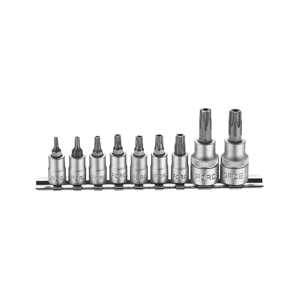9pc 1/4" & 3/8" Five sided star tamper socket bit