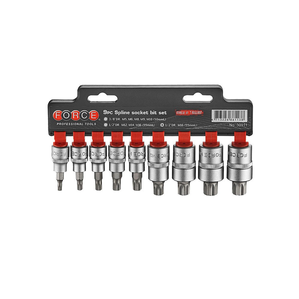 9pc 3/8"DR. & 1/2"DR. Spline socket bit set