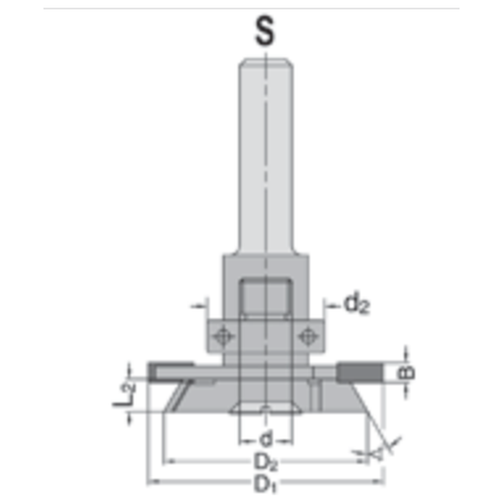 Afdichtingsfreesset HW Schacht 8 mm Z=2 Profiel 1