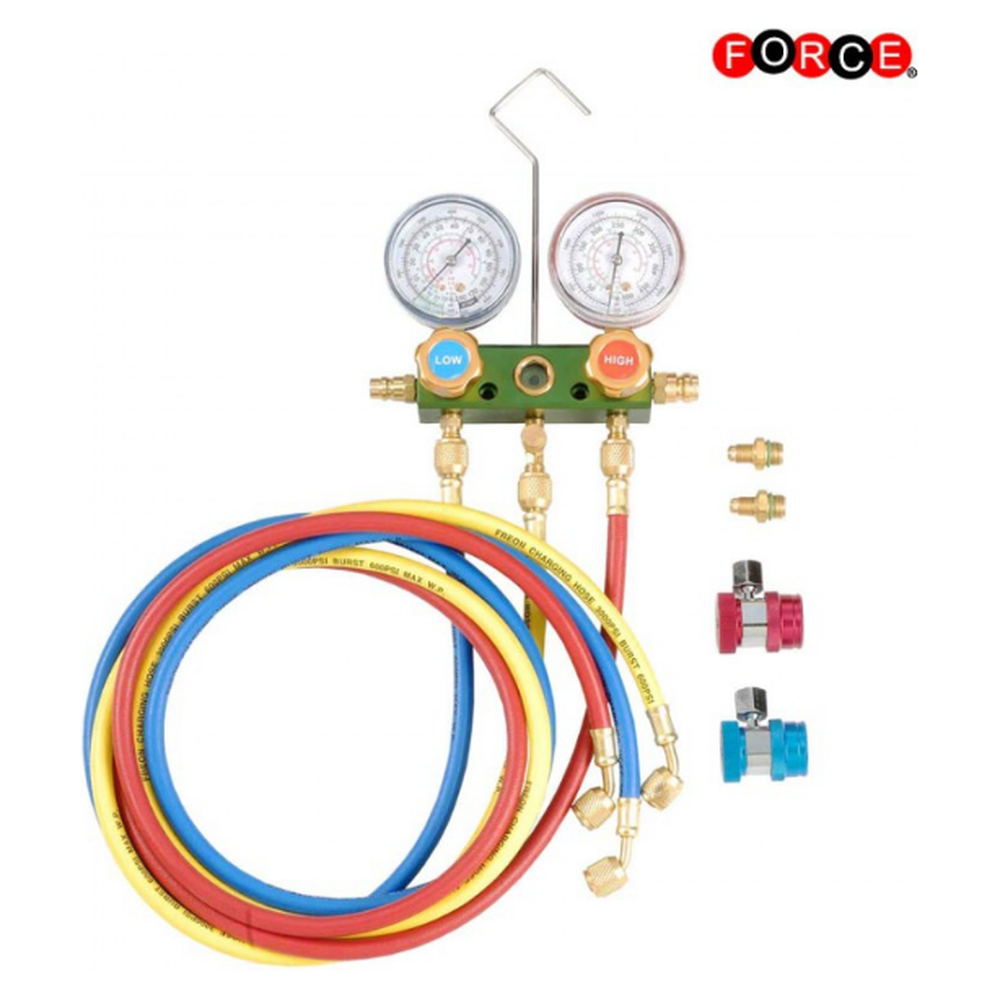 Aluminum R12,R22,R134a Auto A/C Manifold Gauge Set (with 60" hose 1/4" SAE and 2 couplers)