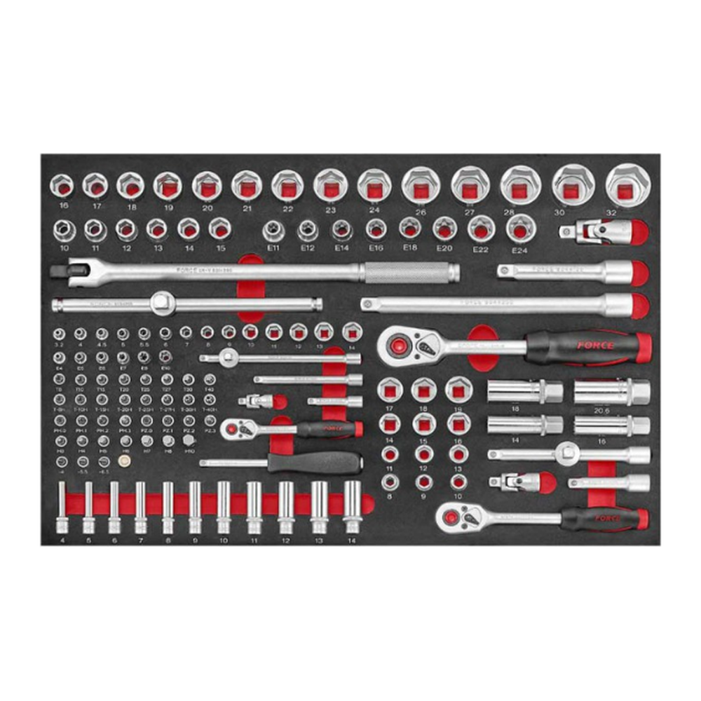 Black 8-drawer trolley with 370pc tools (EVA)