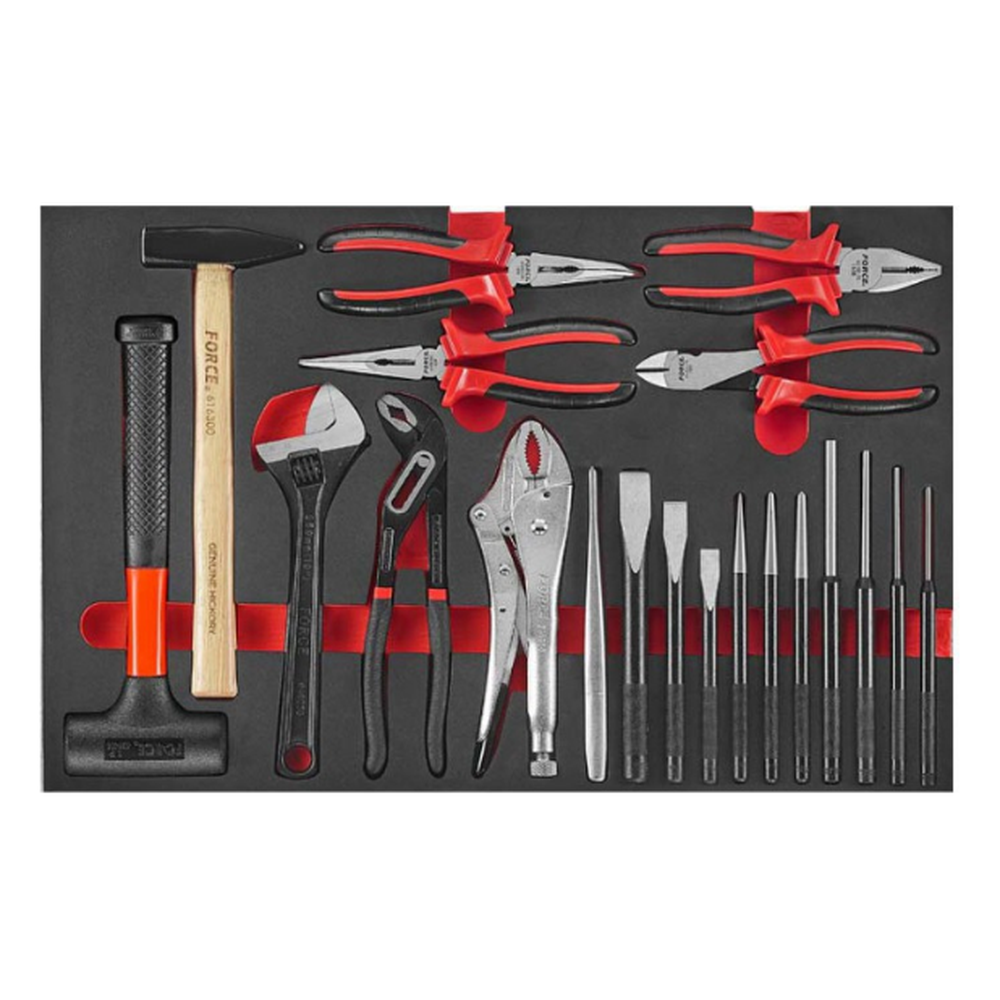 Black 8-drawer trolley with 370pc tools (EVA)