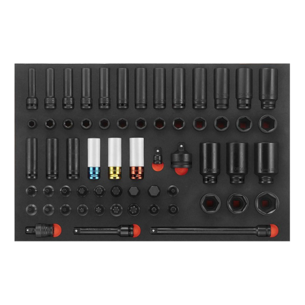 Black 8-drawer trolley with 370pc tools (EVA)