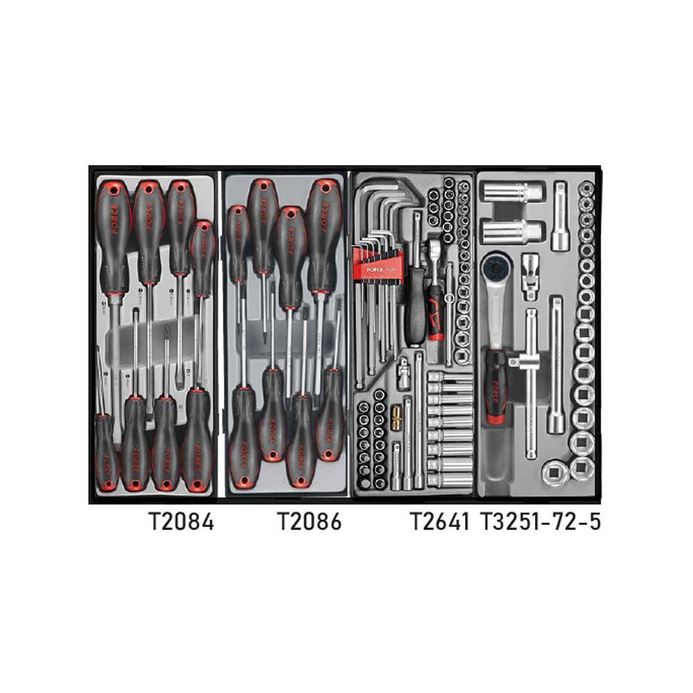 Blauwe Gereedschapswagen 8-lades met 219 delig gereedschap