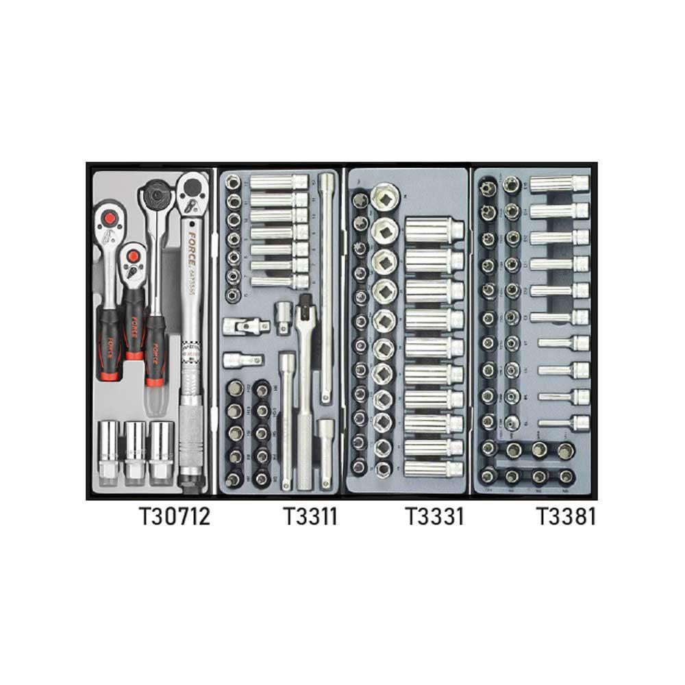 Blauwe Gereedschapswagen 8-lades met 376-delig gereedschap