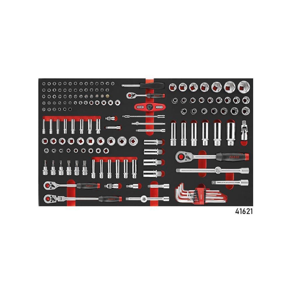 Blauwe jumbo Gereedschapswagen met 8 lades en 531-delig gereedschap (EVA)