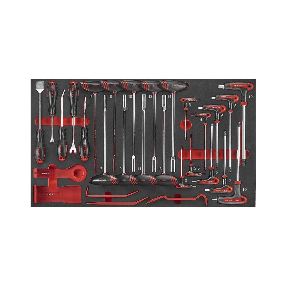 Blauwe jumbo Gereedschapswagen met 8 lades en 610-delig gereedschap (EVA)