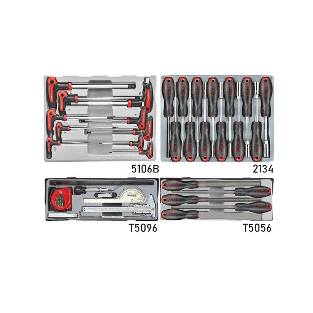 Blauwe jumbo Gereedschapswagen met 8 lades en gereedschap van 437 stuks
