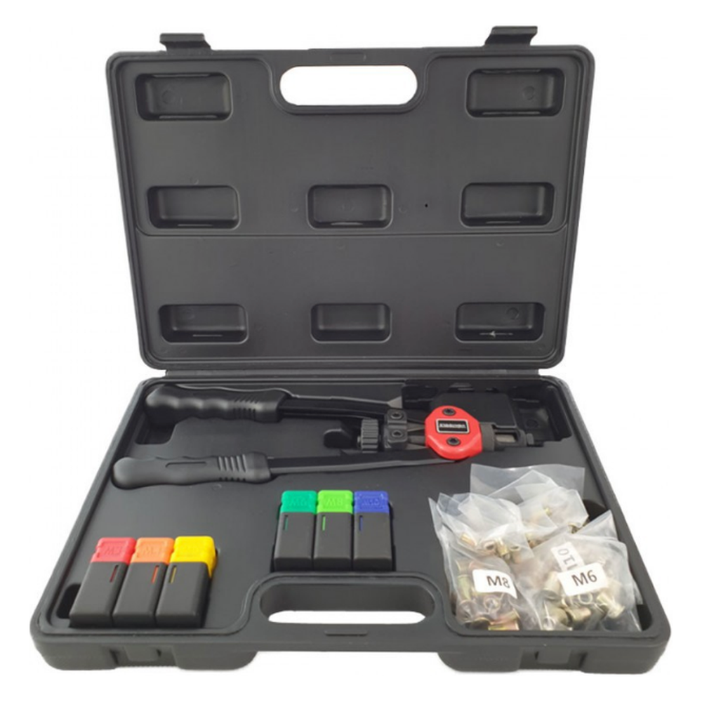 Blindklinkmoeren set met 6 verschillende maten moeren.