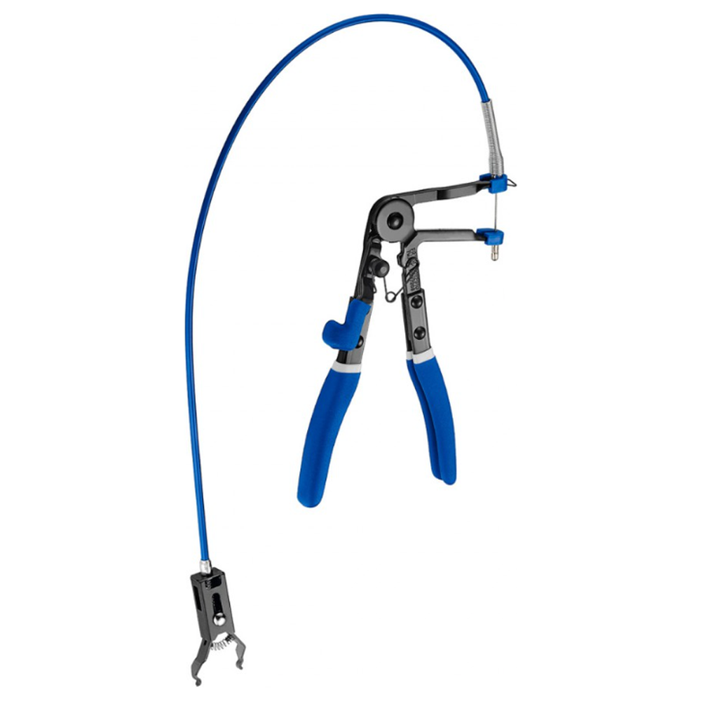 Button connector pliers with flexible cable