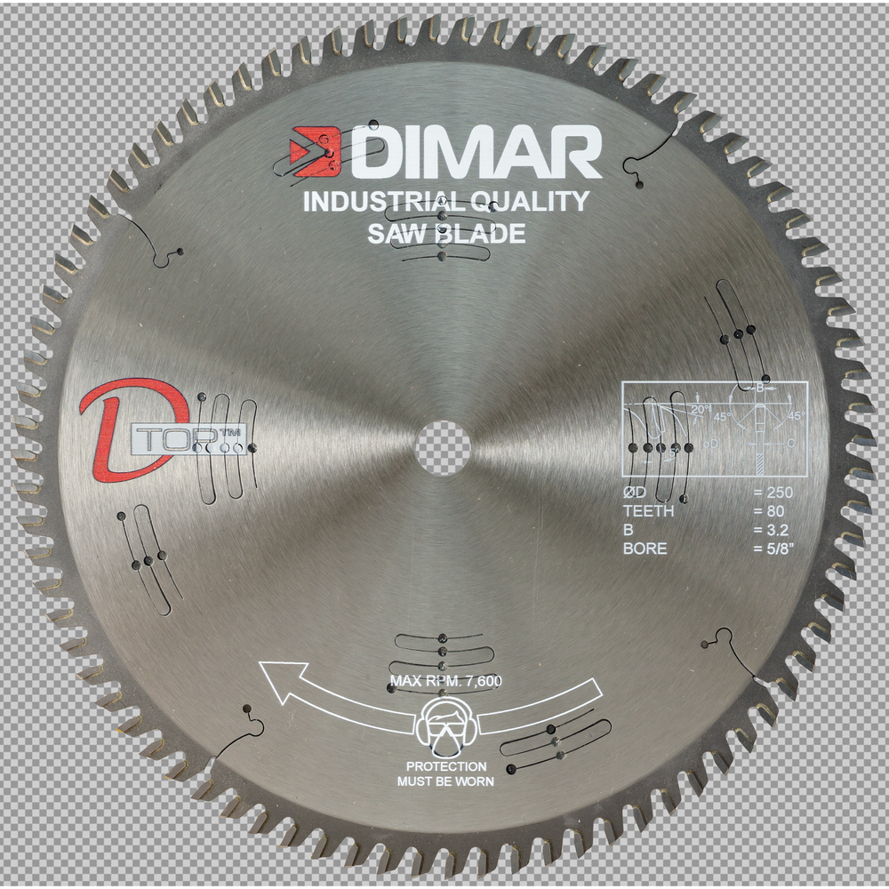 Cirkelzaagblad speciaal voor kunststof RvS/Dimar 250x2,5x30xZ=80