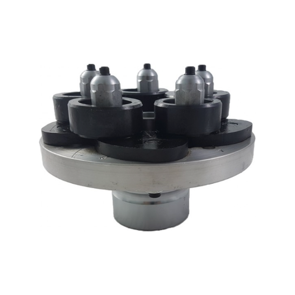 Conic tool for blind rims with multiple metal components and black circular elements