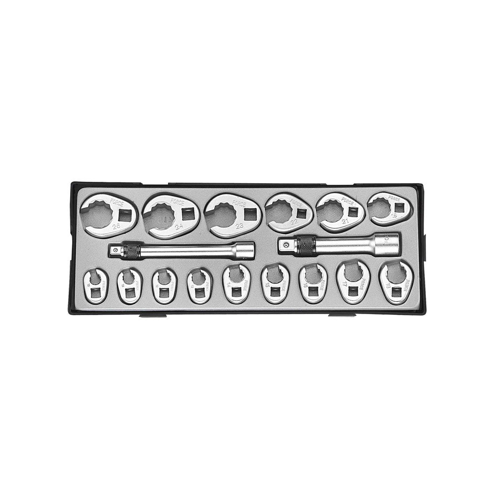 Crowfoot open ringsleutelset 17 delig